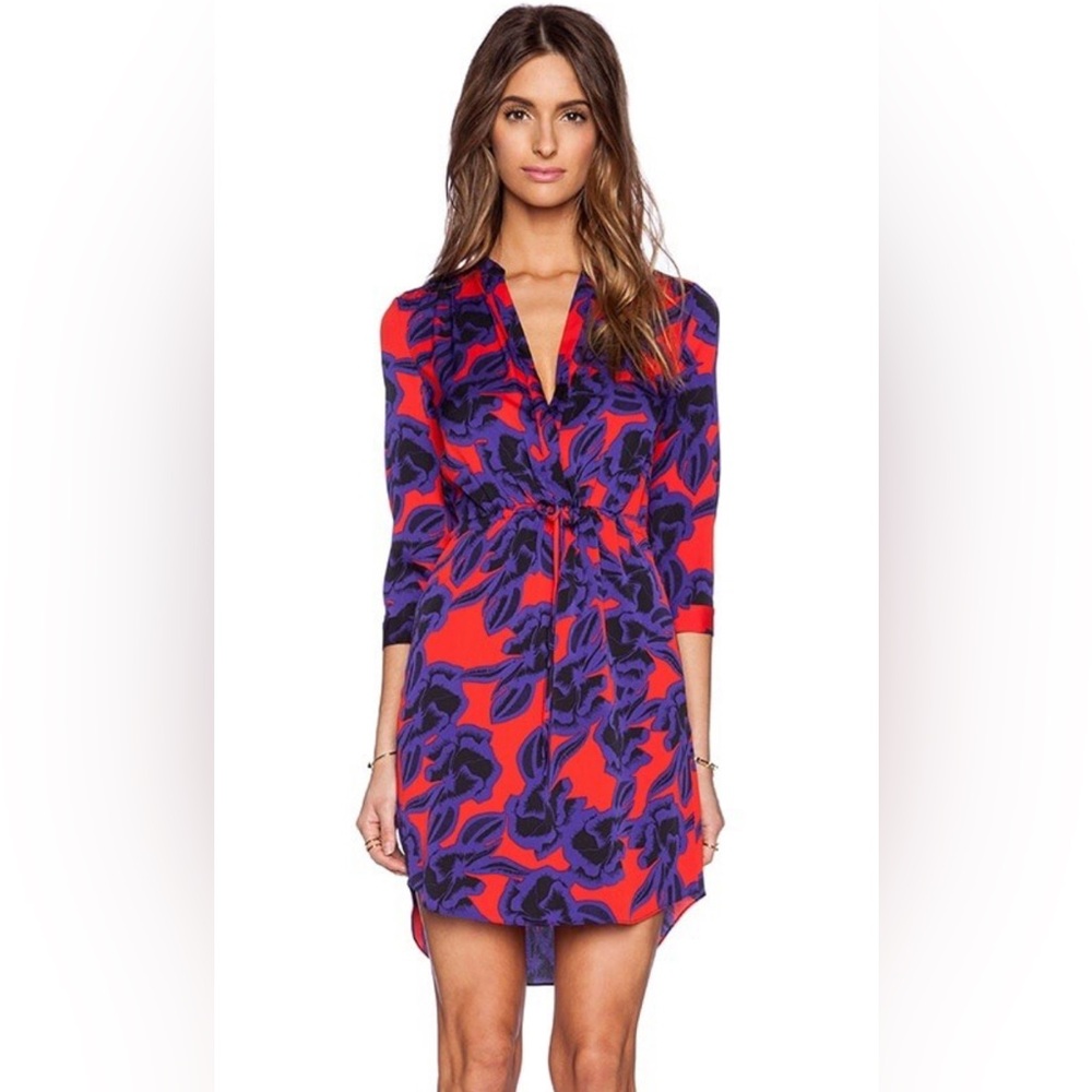 Diane Von Furstenberg Freya Dress in Poppy Leopard Red